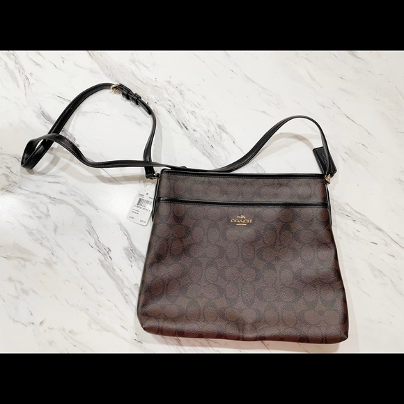 NWT Brown Leather Coach Crossbody Purse - Picture 12 of 14